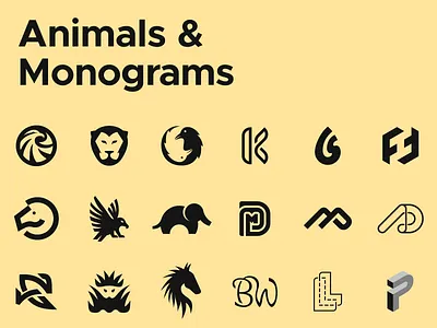 Animals & Monograms logo design 2011-2025 animal logo animal logos branding lettermark lettermarks logo logo collection logo design logo gallery logos logos collection minimal minimalist monogram monogram logos monograms simple symbol