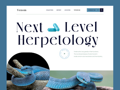 Laboratory of herpetology landing app branding design graphic design landind screen typography ui ux