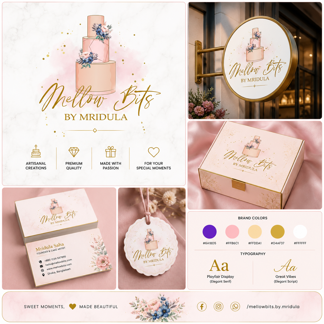 Mellow Bits by Mridula - Cake Shop Logo Design artistic logo bakery logo brand identity branding cake shop logo creative logo custom logo dessert logo elegant logo feminine design food brand handcrafted logo logo logo design minimal logo modern logo pastry logo premium logo sweet shop visual identity