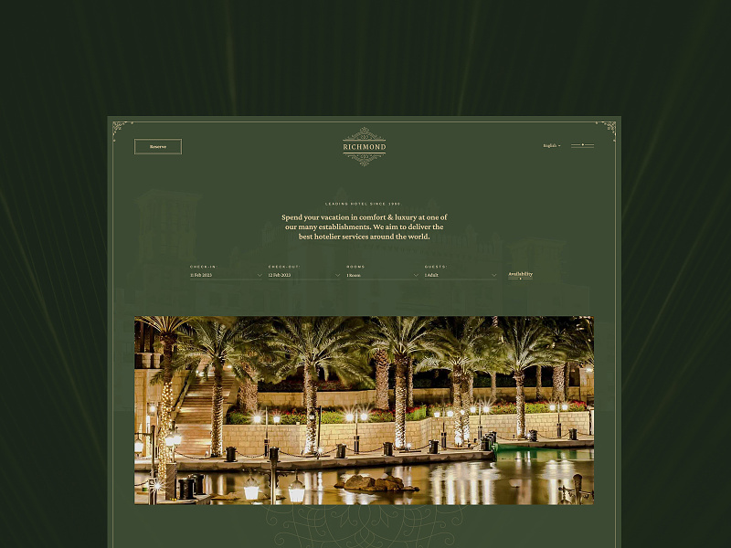 Richmond accomodation booking design hotel resort travel ui web webdesign website wordpress