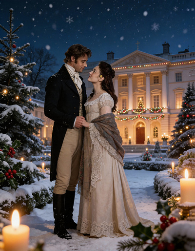 old Fashioned Christmas christmas cover art work graphic design historical romance regency