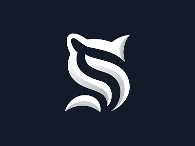 Abstract S Cat Mark Logo letter s cat logo logo s cat s cat mark logo