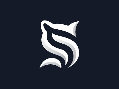 Abstract S Cat Mark Logo letter s cat logo logo s cat s cat mark logo