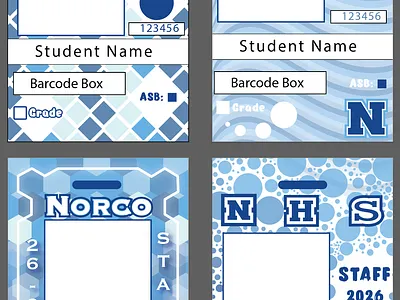 School Id Card Project blue design graphic design highschool id cards patterns staff student id