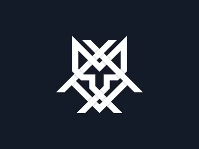 Geometric Interwoven Cat Logo geometric cat logo interwoven cat logo logo