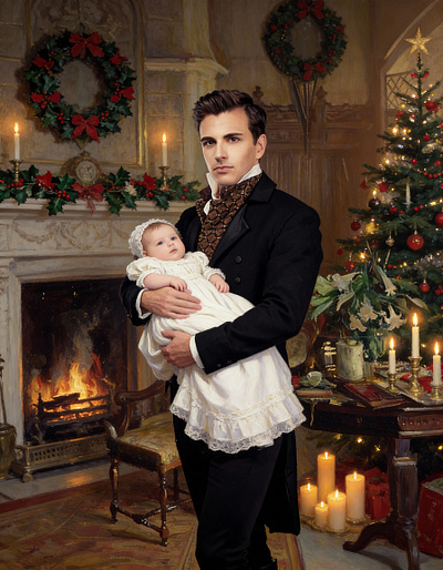 The Duke's Yuletide Present, A Third Daughter cover art work graphic design historical romance regency yuletide