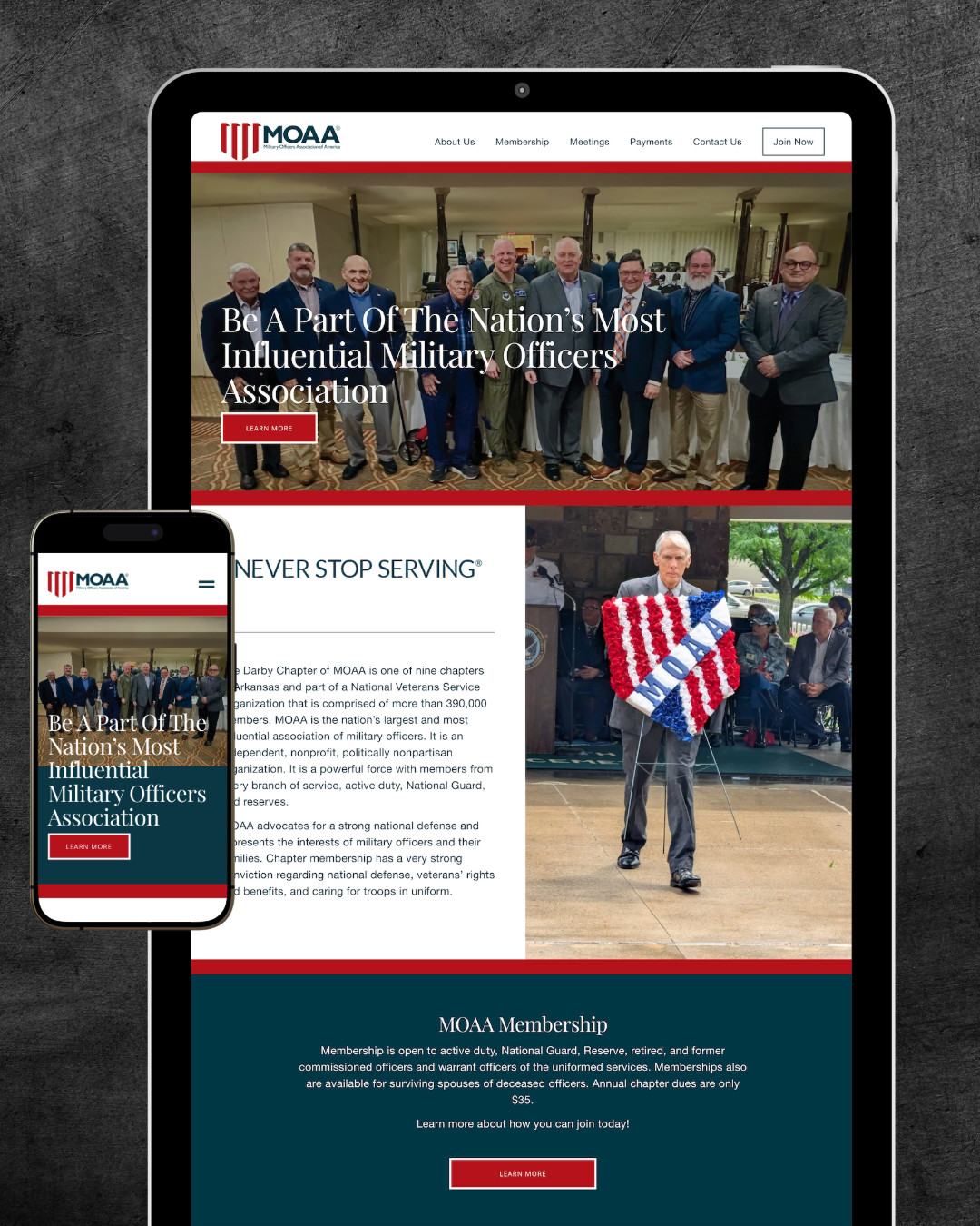 MOAA - Darby Rangers Chapter css javascript nonprofit nonprofit web design nonprofit website squarespace squarespace website web design web developer webdesign websites