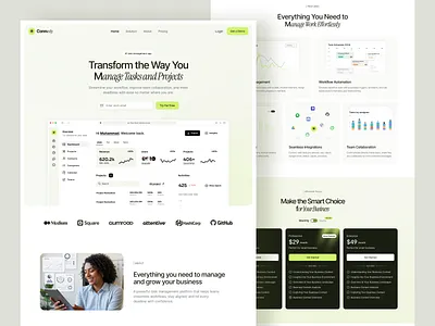 SaaS Landing Page Design agency bento clean design hero hero section landing page landing page redesign management landing page redesign responsive landing page saas saas landing page saas ui design template ui design website website design website redesign