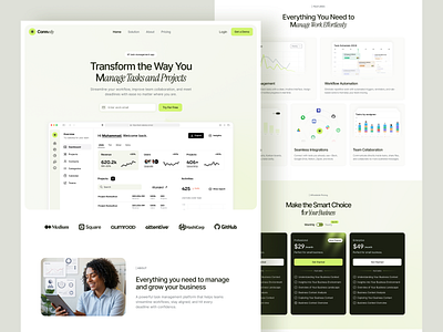 SaaS Landing Page Design agency bento clean design hero hero section landing page landing page redesign management landing page redesign responsive landing page saas saas landing page saas ui design template ui design website website design website redesign