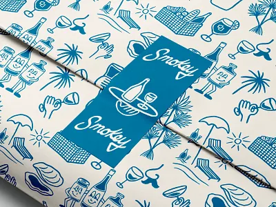 Smokey's Bottle Shop Branding alcohol beer bottle shop brand brand identity branding design food wrap graphic design illustration illustrations label logo packaging spirits sticker typography wine wrap wrapping paper