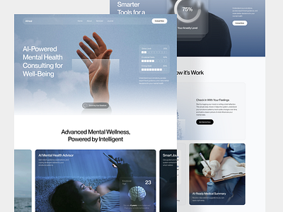 Aiheal - Mental Health Consult Website aesthetich ai consultant design graphic design heal health landing page marketing mental healt minimalist uiux website