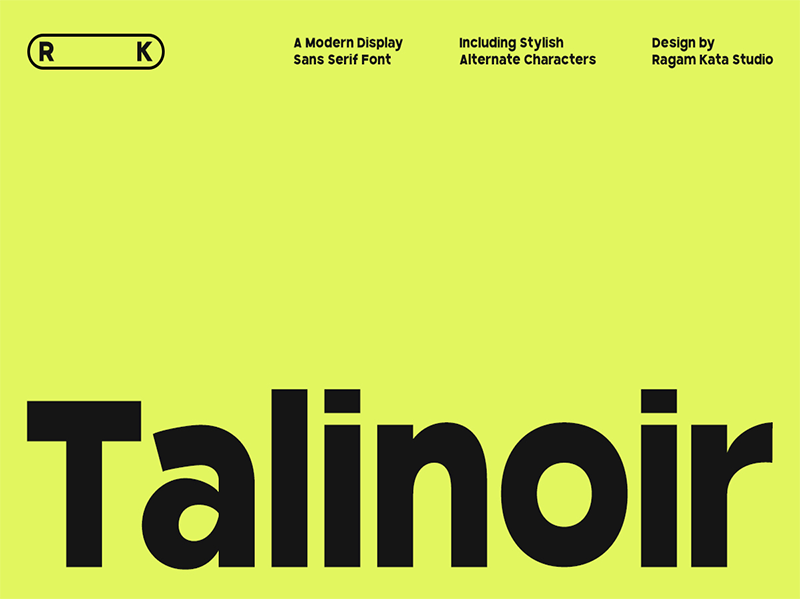 Talinoir - Modern Display Sans Serif bold font design branding font clean sans serif contemporary design creative typography design resources digital branding display font editorial display font inspiration geometric type graphic design font logo typography minimal typeface modern lettering modern typography packaging type sans serif typeface strong headline font typographic identity