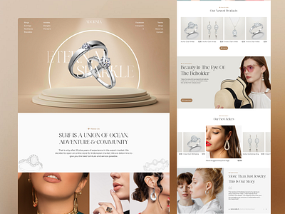 ADORNIA - Jewelry Landing Page Design clean e commerce earrings ecommerce ui design hero section design homepage jewellery jewellery shop jewelry jewelry landing page jewelry shop landing page luxury brand ui minimalist product page rings ui design uiux web design website design