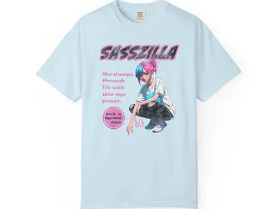 SASSZILLA-Original Monster of Attitude abstract graphic design illustration portrait surrealistic t shirt