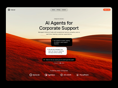 AI Agents - Hero Design ai aiagents company corporate design digital landingpage minimalist modern saas simple startup uiux webdesign website