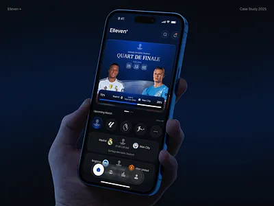 Elleven+ - Football Mobile App ar ar mobile app clean community dark mode fanclub figma football football app football club football league football mobile app match mobile app soccer app sport sport app statistics study case ui