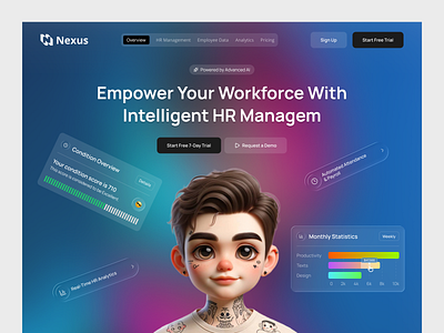 HR Management AI Website Design ai ai dashboard ai platform ai tools employee management hr hr dashboard hr management hr tech hr website design landing page saas design ui design ux design web design website design workforce analytics