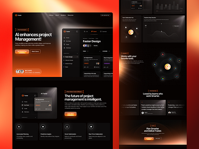 AI Project Management Website ai design management product project management saas service startup task ui ui design ux web website