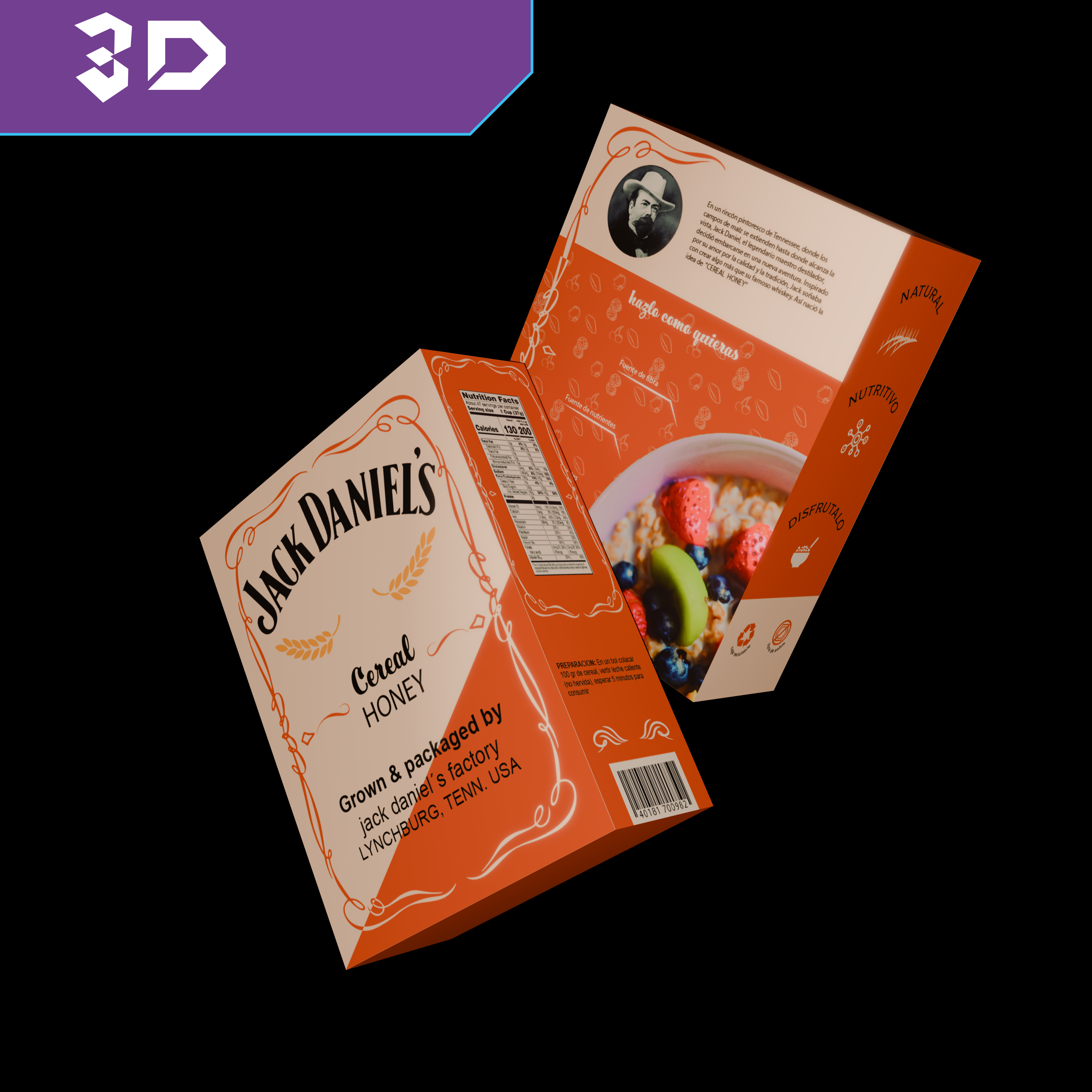 jack daniel´s cereal 3d
