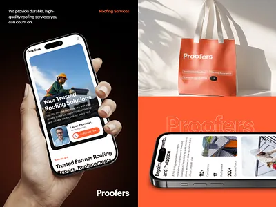 Proofers Roofing Mobile Experience | Responsive Figma UI Design branding design business website creative design elementor elementor pro figma illustration landing page mobile responsive roofing app roofing mobile ui ui design ui ux ui ux design visual storytelling web design web interface design web ui web ui design