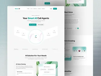 AI Voice Agent Platform Landing page : Website Design interface landing page landingpage product service startup ui ux web web design webdesign website website design