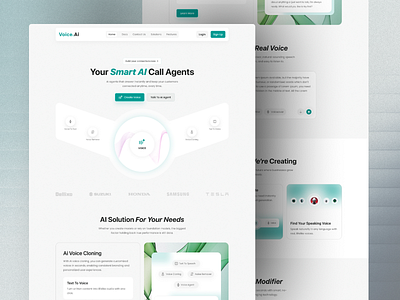 AI Voice Agent Platform Landing page : Website Design interface landing page landingpage product service startup ui ux web web design webdesign website website design