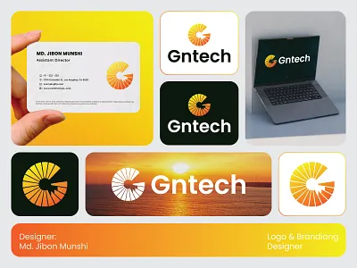 Gntech - Modern Tech Security Letter G Logo app branding clean creative logo drasticlogo gradient logo letter g letter logo lock logo logo designer logo mark minimalist logo modern monogram security startup logo sun tech vector