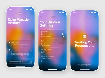 AI Meets Journaling Mobile App ai app ai chat app ai chatbot ai interface ai voice app app design app ui app ux conversation design journaling meets journaling minimal mobile mobile app product design ui ux voice assistant