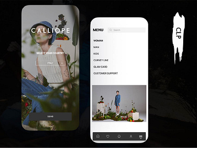 CALLIOPE APP app brand clothes e commerce ui user interface
