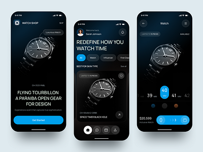 Luxury Watch Store Mobile App UI/UX Design 2025 design trend app app design app ui design ecommerce app design fashion ecommerce luxury watch minimalist ui mobile app mobile app ui mobile ecommerce ui online shopping app smartwatch app ui ui design watch store watch store app