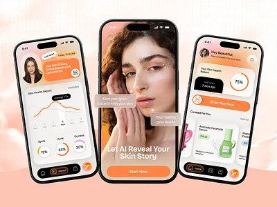 Ai Ebeauty App Design ai ai app ai assistant ai beauty ai powered ai skin care app design beauty app beauty tech ebeauty app ios mobile app personalized beauty power app power bi self care app skin analysis skincare app smart beauty uiux