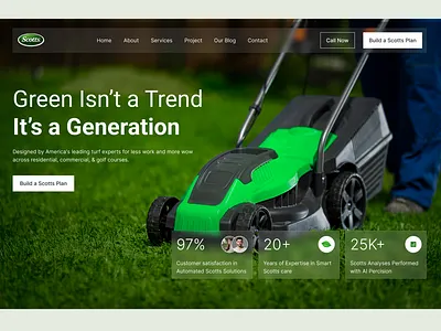 Gardening Service & Scotts Website Design gardening grass hardscape homepage landing landing page landscaper landscaping landscaping website lawn lawncare mowing uiux web design website website design
