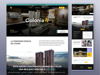 Colonia | Website redesign of a real estate project 3d appartments branding design graphic design homepage illustration real estate redesign typography ui ux vector web design