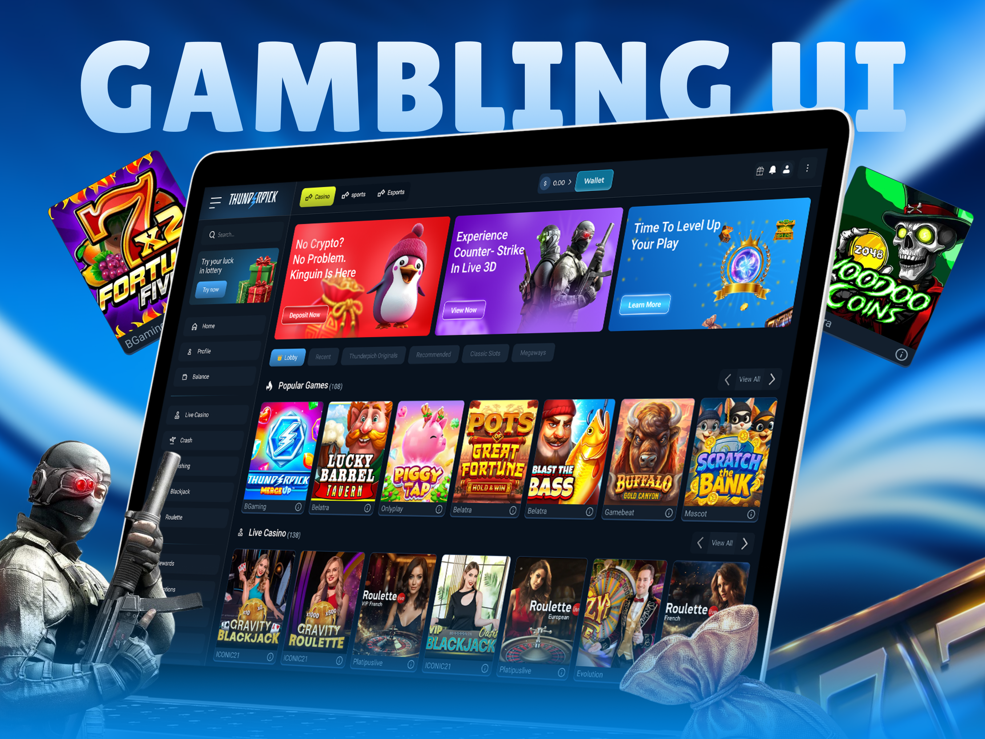 Example of Gambling Website (Home Page) Design 