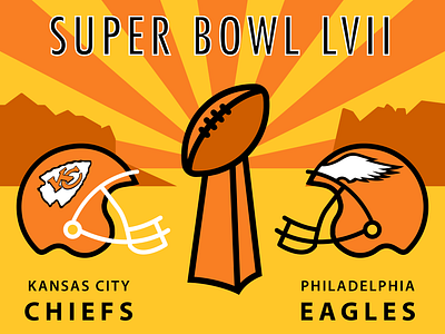 Super Bowl LVll american football arizona branding chiefs design eagles graphic design identity illustration illustrator kansas city philadelphia sports superbowl typography vector