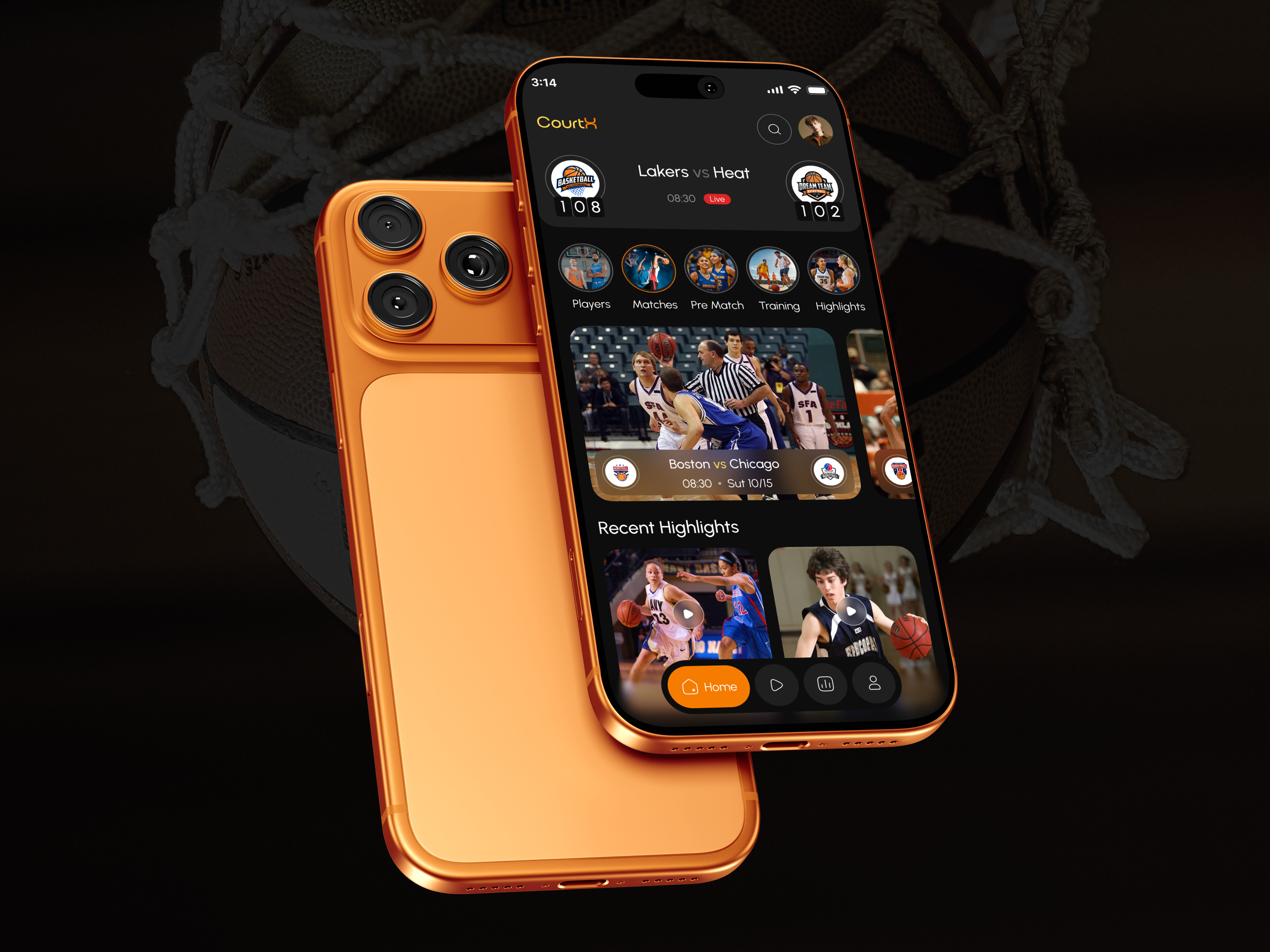 CourtX - Basketball Match Live Screen UI - Sports App Design basketball dark ui figma live match live score match details mobile app mobile ui product design score app sport sports analytics sports app sports dashboard sports streaming sports ui trendy sports ui ui ui design ux