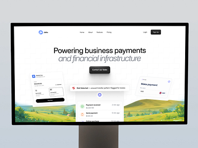 Payment gateway website header design design product service startup ui ux web