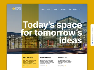 Javits Center - Website concept home home page identity web web design website
