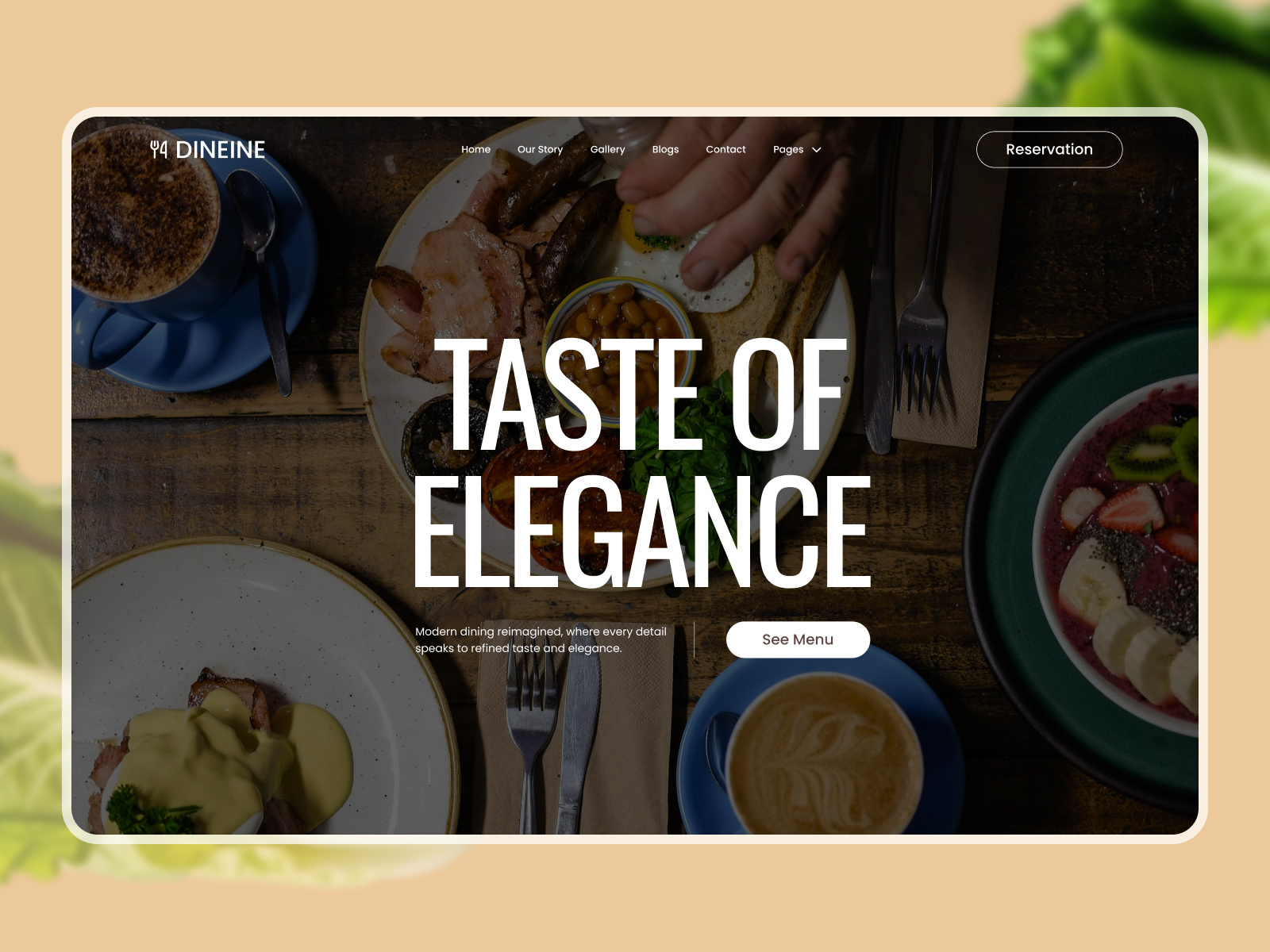 Dineine — Food & Restaurant WordPress Theme branding drag and drop responsive design