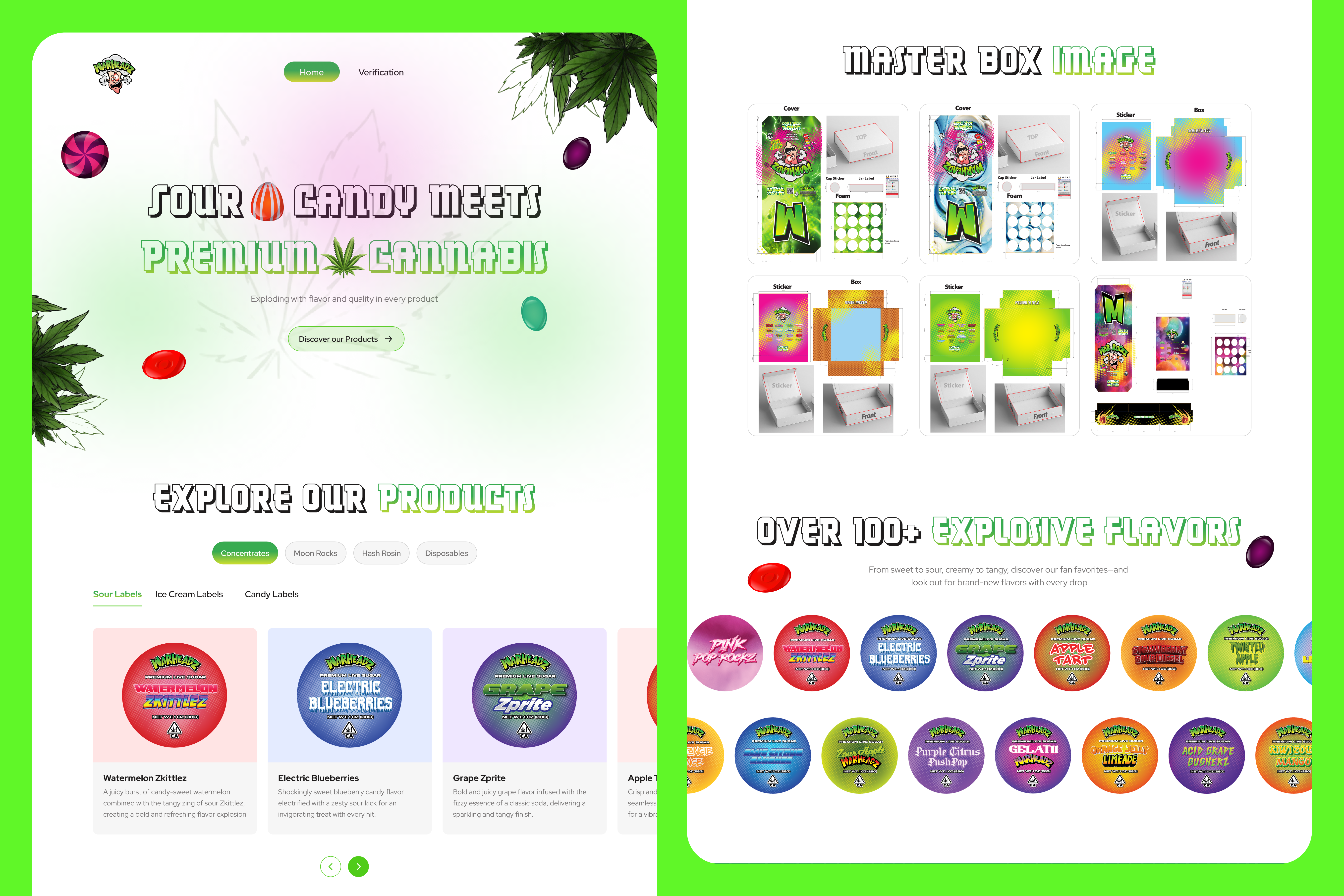Warheadz Website Design branding candy cannabis web design minimal website design modern ui ux product landing page website design weed weed edibles