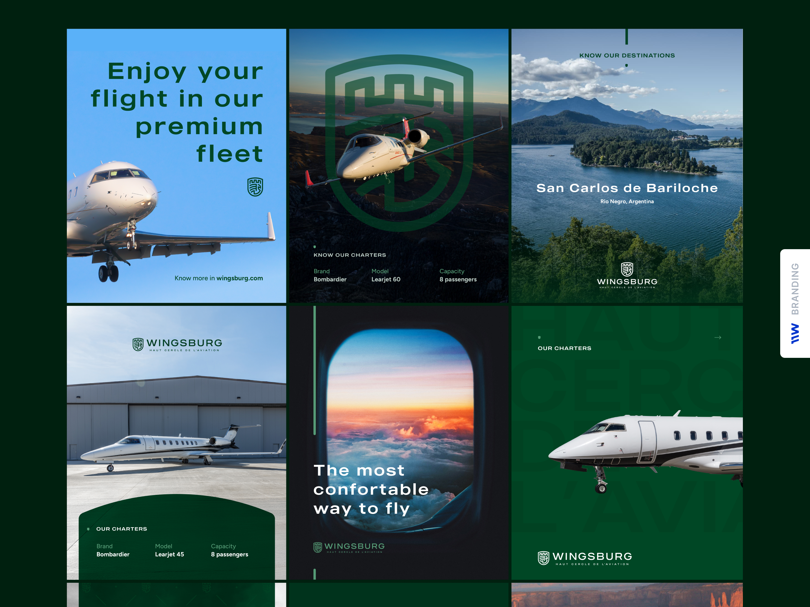 Wingsburg - Social Media Posts aviation branding graphic design identity instagram post social media