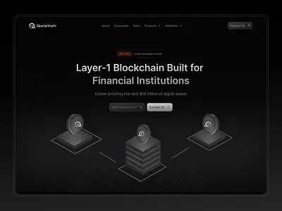 Quantum-Secure Layer-1 Blockchain Landing Page – Premium Fintech 3d ai landing page ai website blockchain design crm saas ui crypto dark mode interface dark mode saas enterprise design financial institutions fintech ui design futuristic web design investment platform landing page layer 1 product design quantum secure layer 1 saas design visual design web3 ui ux 爬圈app