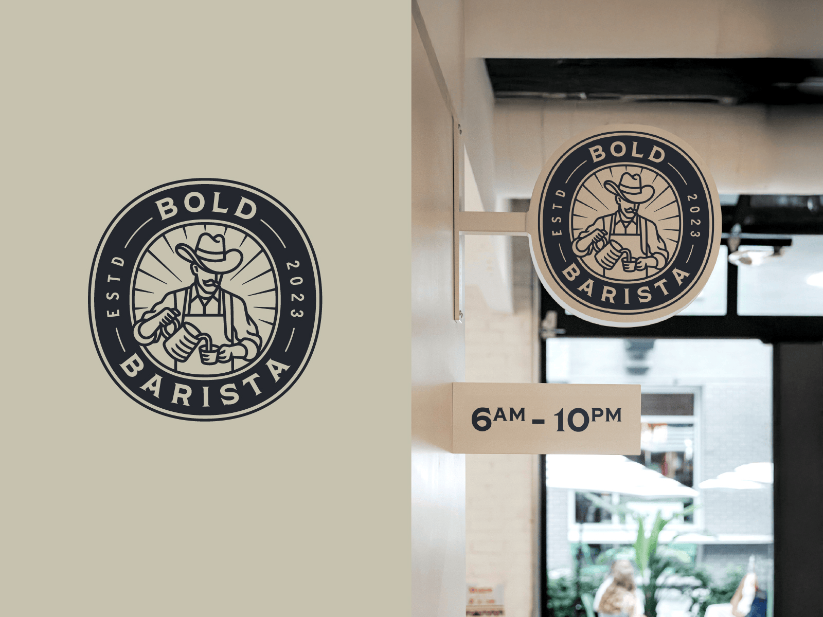 Bold Barista: Badge Logo Showcase badge logo brand concept brand designer brand identity branding coffee branding coffee shop logo craft design design exploration graphic design icon design identity design line art logo logo design logo inspiration logo presentation logo showcase monoline illustration vintage logo visual identity