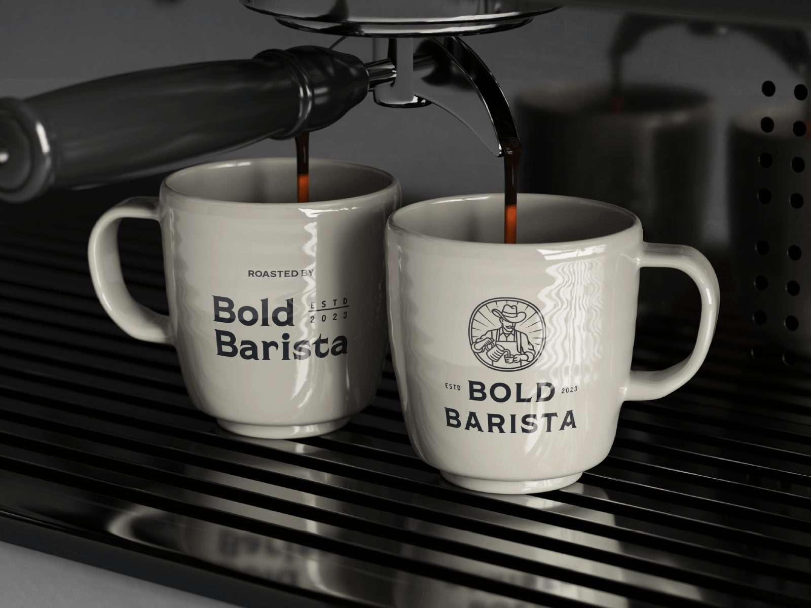 Bold Barista: Logo Application badge logo brand identity branding branding inspiration coffee branding coffee shop design design design showcase graphic design identity design illustration illustration logo logo logo application logo design logo exploration monoline illustration product branding vector visual identity