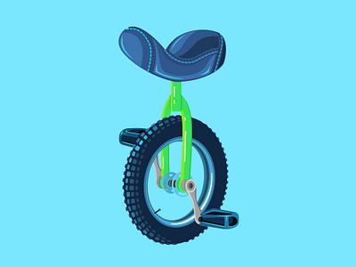 Unicycle Vector adobe illustrator colorful fun graphic graphic design illustration silly unicycle vector