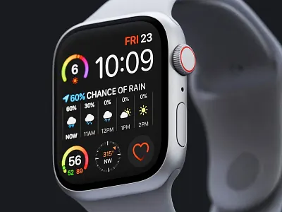 Apple Watch UI 3d 3d design apple watch branding dark theme design graphic design health illustration minimal mobile popular 3d tracker ui watch app watch design watch face watch interface watch ui weather