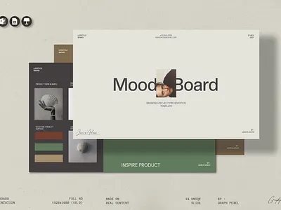 Mood Board Presentation Template 3d animation brand strategy branding design graphic design logo minimal mood board mood presentation moodboard presentation motion graphics powerpoint presentation presentation template ui