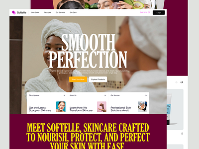 Softelle - Luxurious Skincare Landing Page beautybranding cleandesign companyprofile ecommerce ecommercewebsite landingpage minimalist moderndesign onlineshop onlinestore productdesign productwebsite skincarewebsite uidesign uiux ux uxdesign webdesign website