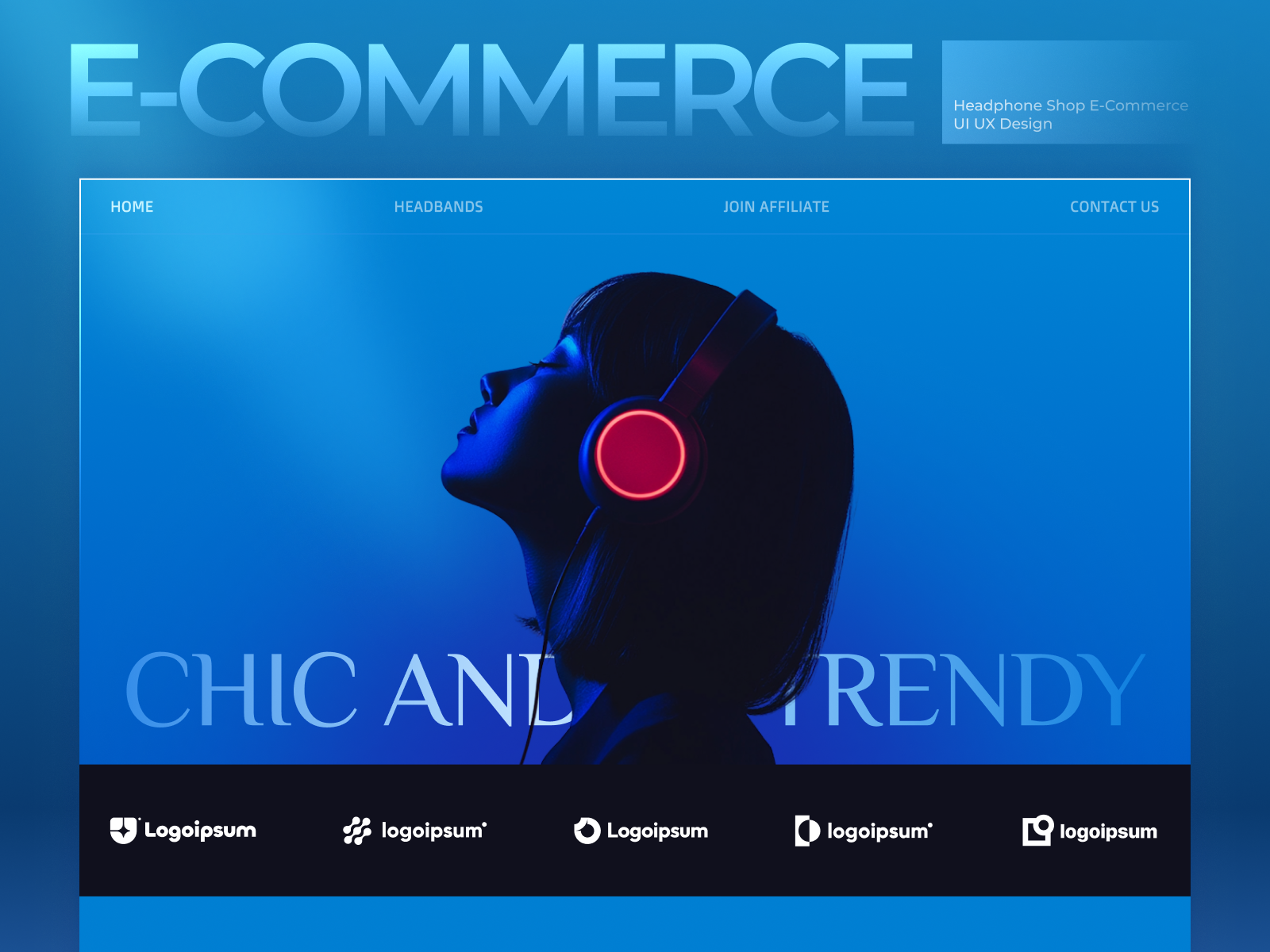 E-Commerce Headphone Shop Landing Page Design e commece figma headphone landing page modern design ui ui ux design uiux web app website