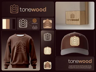 ToneWood alex logo alex seciu branding exprimart logo design logo designer logos music logo sound logo sound waves logo wood logo woodworking logo
